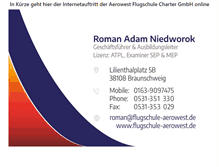 Tablet Screenshot of flugschule-aerowest.de